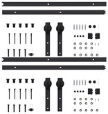 vidaXL Hardwaresets voor schuifdeuren 2 st 183 cm staal zwart