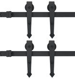 vidaXL Hardwaresets voor schuifdeuren 2 st 200 cm staal zwart