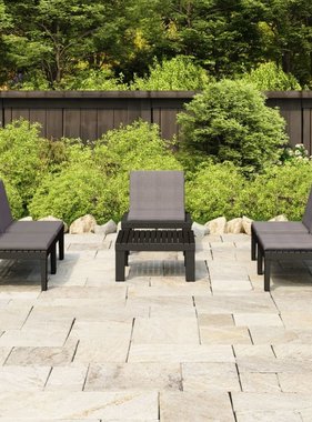 VidaXL 4-delige Loungeset met kussens kunststof grijs