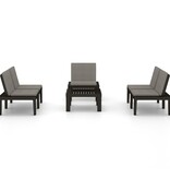 VidaXL 4-delige Loungeset met kussens kunststof grijs
