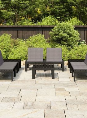 VidaXL 6-delige Loungeset met kussens kunststof grijs
