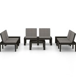 VidaXL 6-delige Loungeset met kussens kunststof grijs