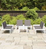 VidaXL 6-delige Loungeset met kussens kunststof wit