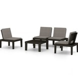 VidaXL 4-delige Loungeset met kussens kunststof grijs