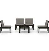 VidaXL 4-delige Loungeset met kussens kunststof grijs