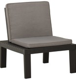 vidaXL Loungestoelen 2 st met kussens kunststof grijs