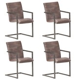 VidaXL Eetkamerstoelen 4 st echt leer bruin