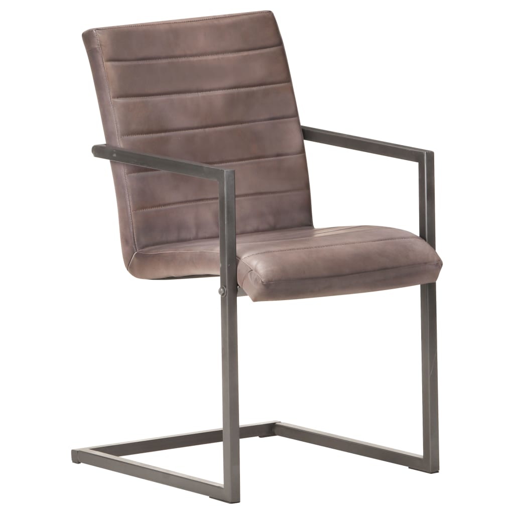 VidaXL Eetkamerstoelen 4 st echt leer bruin