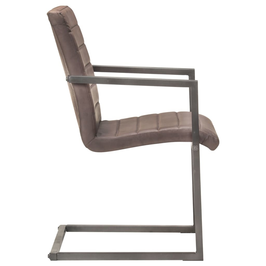 VidaXL Eetkamerstoelen 4 st echt leer bruin