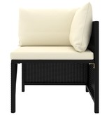 VidaXL 12-delige Loungeset met kussens poly rattan zwart