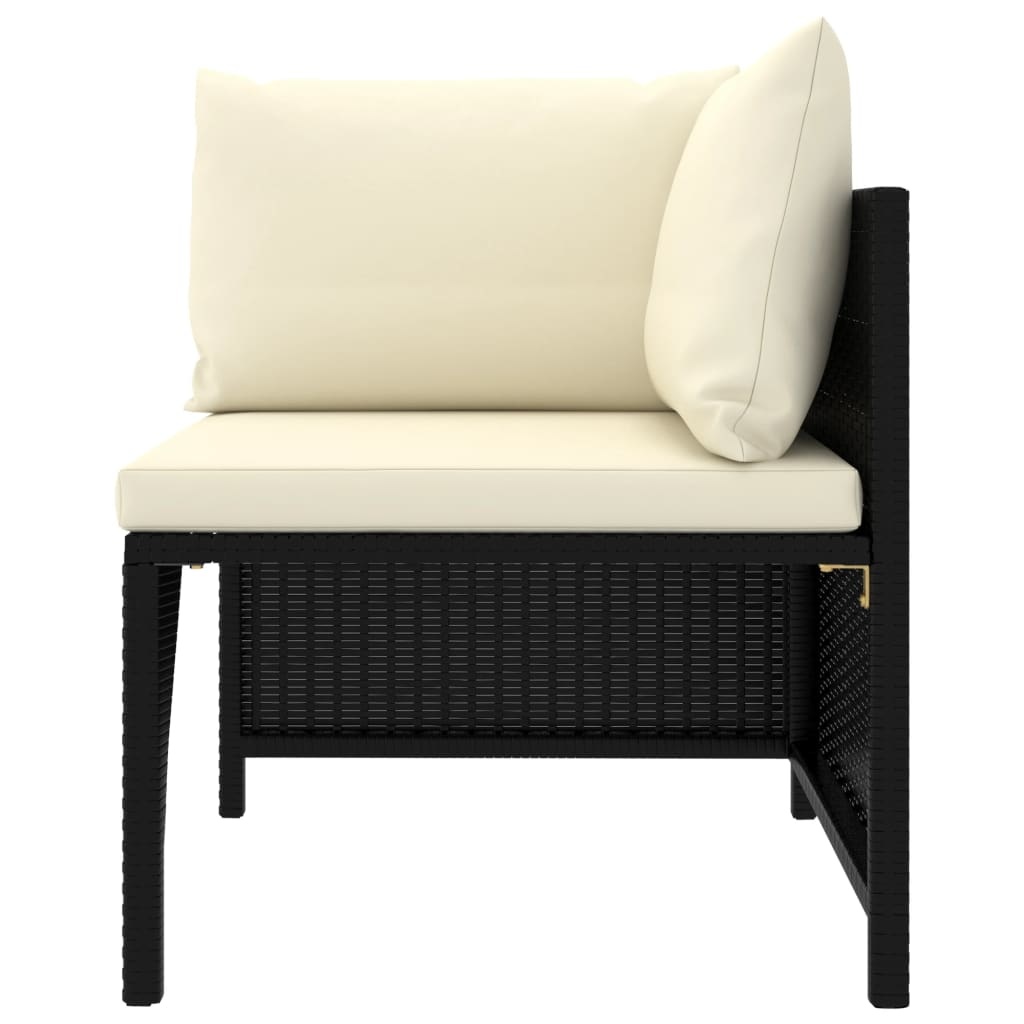 VidaXL 12-delige Loungeset met kussens poly rattan zwart