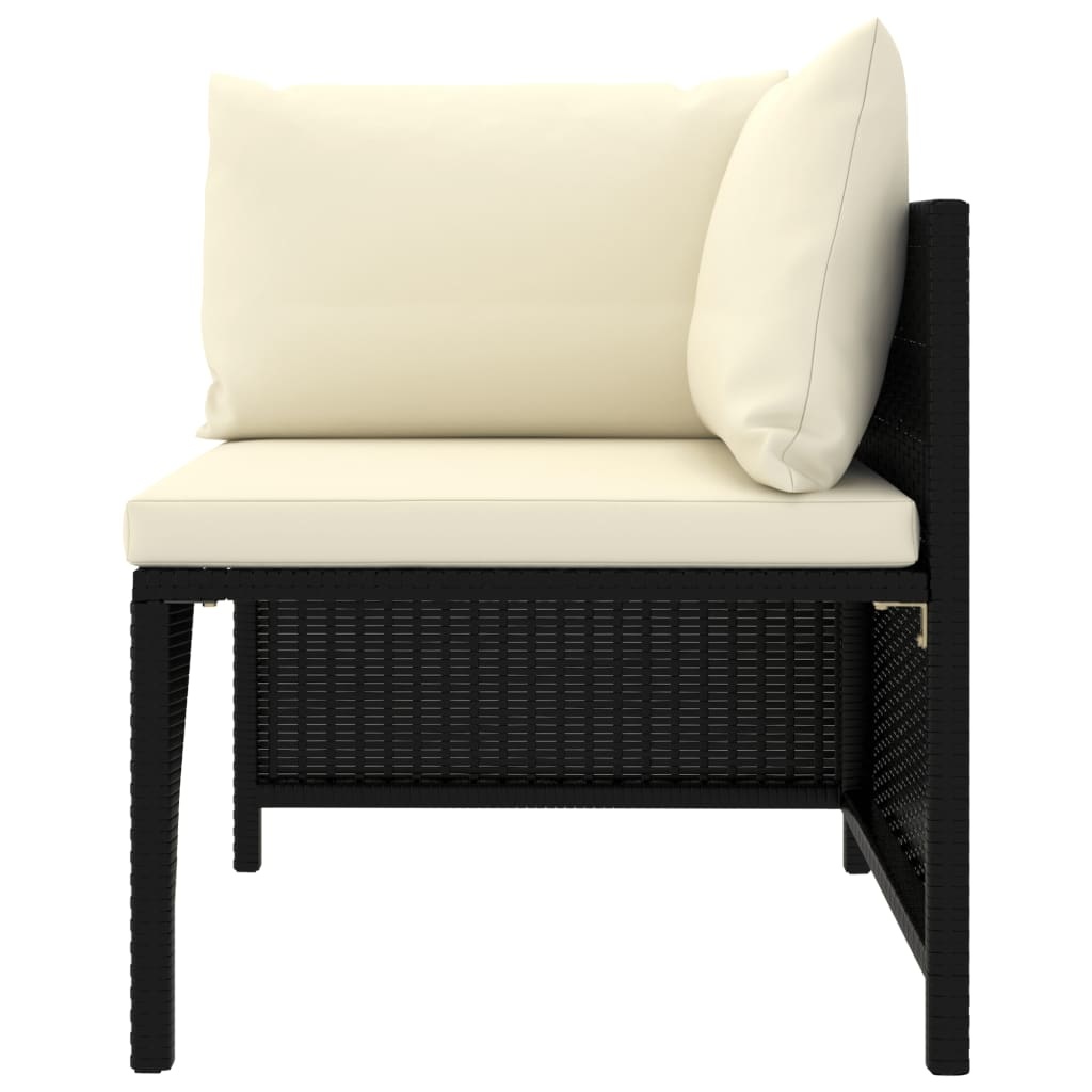 VidaXL 11-delige Loungeset met kussens poly rattan zwart