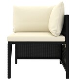 VidaXL 8-delige Loungeset met kussens poly rattan zwart