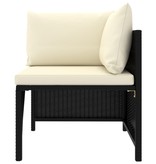 VidaXL 9-delige Loungeset met kussens poly rattan zwart