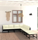 VidaXL 8-delige Loungeset met kussens poly rattan zwart