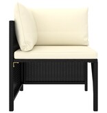 VidaXL 8-delige Loungeset met kussens poly rattan zwart