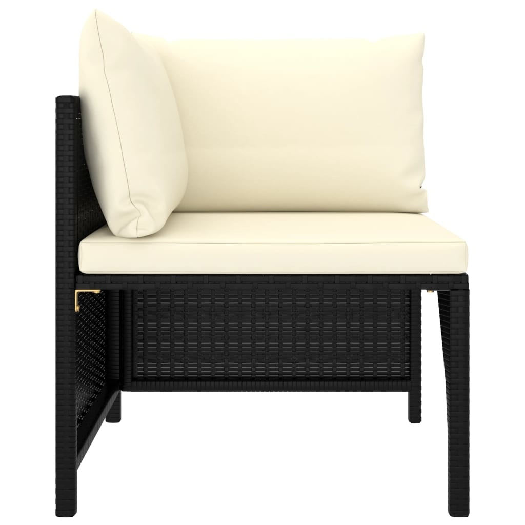 VidaXL 8-delige Loungeset met kussens poly rattan zwart