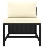 VidaXL 9-delige Loungeset met kussens poly rattan zwart