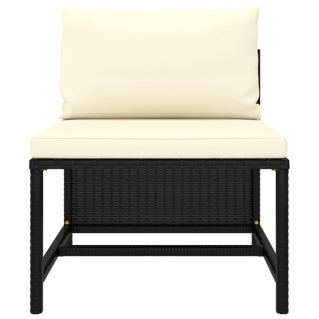 VidaXL 9-delige Loungeset met kussens poly rattan zwart