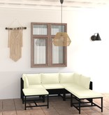 VidaXL 7-delige Loungeset met kussens poly rattan zwart