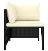 VidaXL 7-delige Loungeset met kussens poly rattan zwart