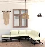 VidaXL 6-delige Loungeset met kussens poly rattan zwart