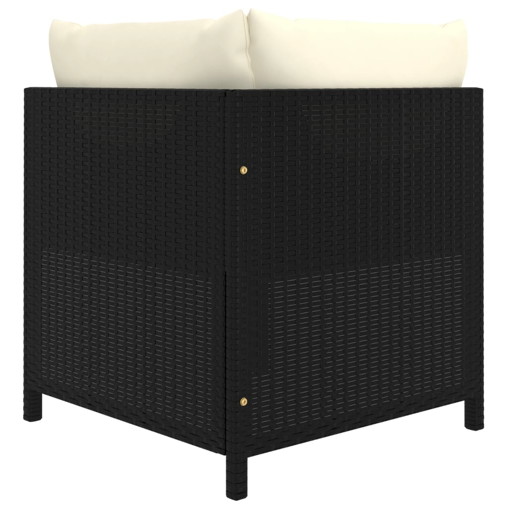 VidaXL 7-delige Loungeset met kussens poly rattan zwart