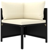 VidaXL 6-delige Loungeset met kussens poly rattan zwart