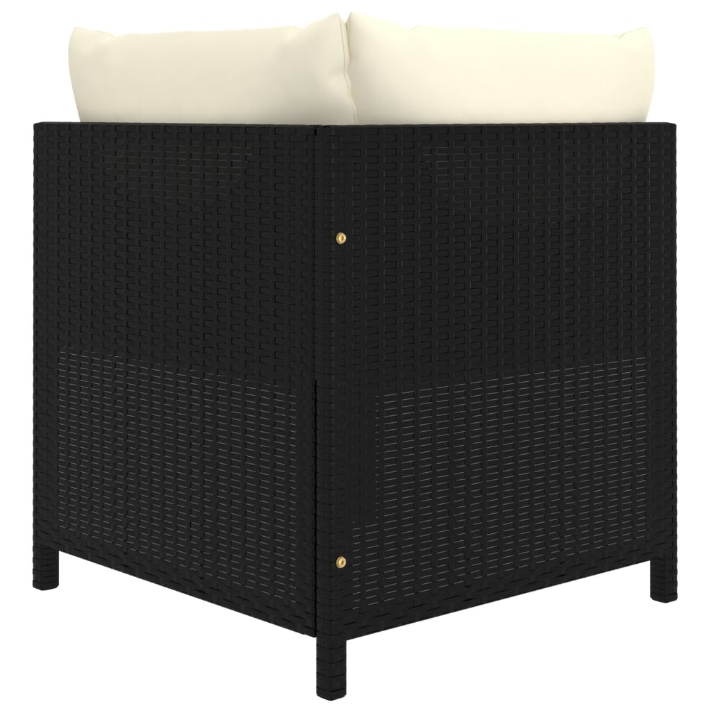 VidaXL 6-delige Loungeset met kussens poly rattan zwart