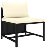 VidaXL 6-delige Loungeset met kussens poly rattan zwart