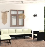 VidaXL 7-delige Loungeset met kussens poly rattan zwart