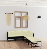 VidaXL 6-delige Loungeset met kussens poly rattan zwart