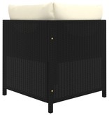 VidaXL 6-delige Loungeset met kussens poly rattan zwart