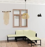 VidaXL 6-delige Loungeset met kussens poly rattan zwart