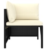 VidaXL 5-delige Loungeset met kussens poly rattan zwart