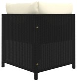 VidaXL 5-delige Loungeset met kussens poly rattan zwart