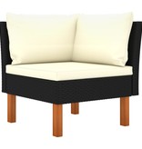 VidaXL 10-delige Loungeset met kussens poly rattan zwart