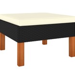 VidaXL 10-delige Loungeset met kussens poly rattan zwart