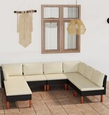 VidaXL 8-delige Loungeset met kussens poly rattan zwart