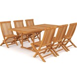 VidaXL 7-delige Tuinset massief teakhout