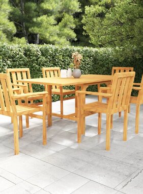 VidaXL 7-delige Tuinset massief teakhout