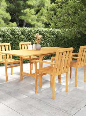 VidaXL 5-delige Tuinset massief teakhout