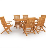 VidaXL 7-delige Tuinset massief teakhout