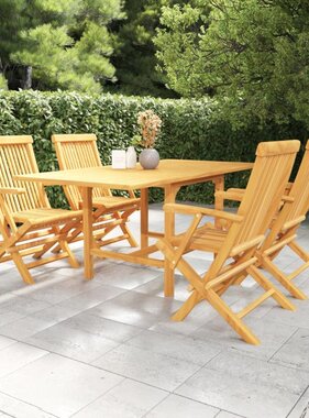 VidaXL 5-delige Tuinset massief teakhout