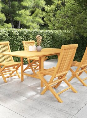 VidaXL 5-delige Tuinset massief teakhout