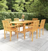 VidaXL 7-delige Tuinset massief teakhout