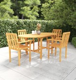 VidaXL 5-delige Tuinset massief teakhout