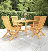 VidaXL 5-delige Tuinset massief teakhout