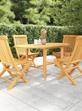 VidaXL 5-delige Tuinset massief teakhout