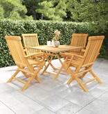 VidaXL 5-delige Tuinset massief teakhout